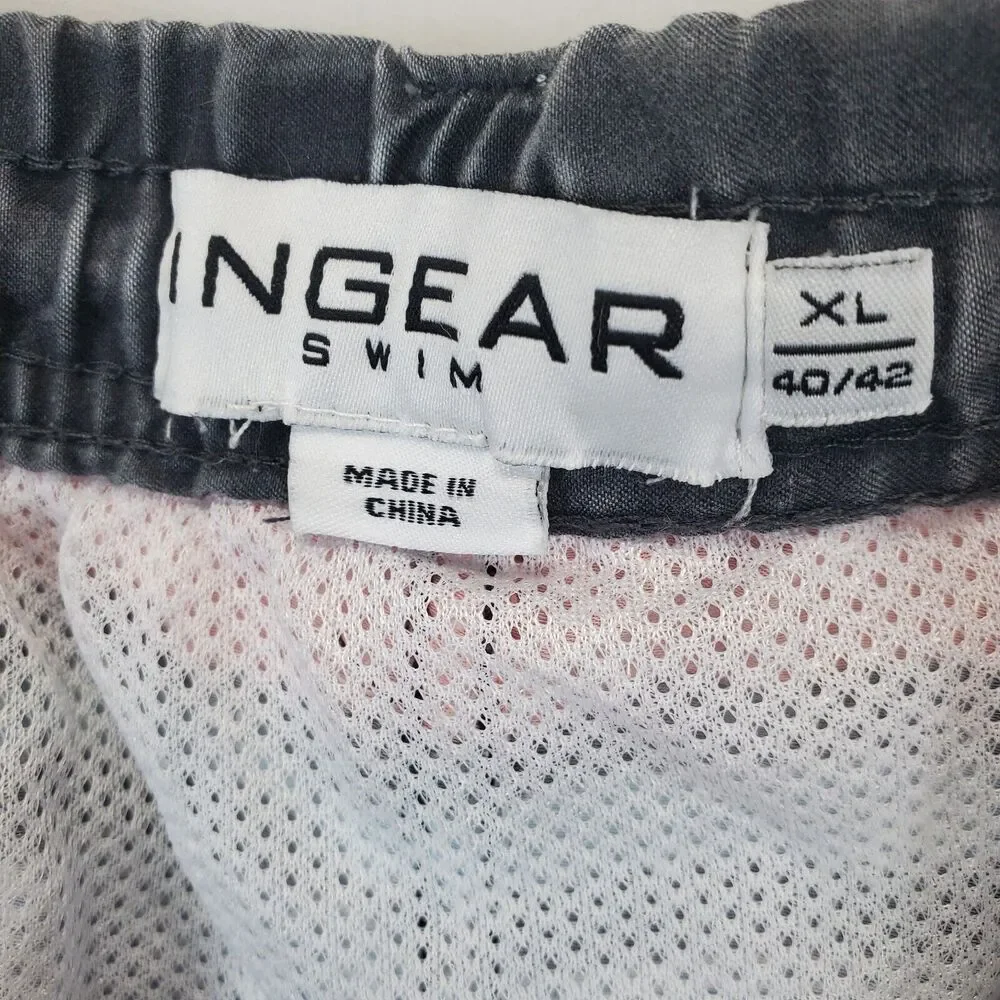 Ingear Swim Trunks Men XL 40 / 42 Drawstring Mesh Lining Beach Shorts Blue